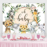 Oh Baby Dschungel Tiere Grün babydusche Hintergrund für Junge